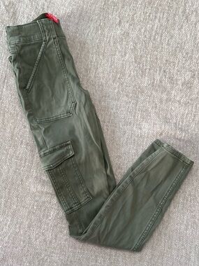 SPANX Olive Green Utility Pants with Label Detail